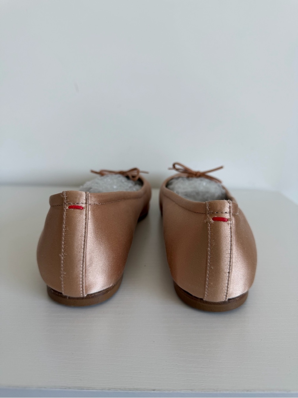 Aeyde NWOB 40 Gabriella Square Toe Satin Ballerina Flats Peach Pink - Picture 11 of 12